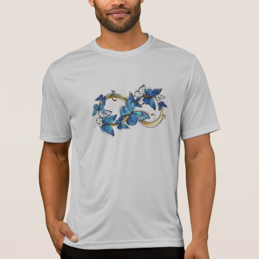 T-shirt Symbole infini de papillons Morpho bleus (Devant)