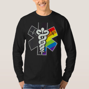 T-shirt Symbole infirmière Gay pride drapeau arc-en-ciel M