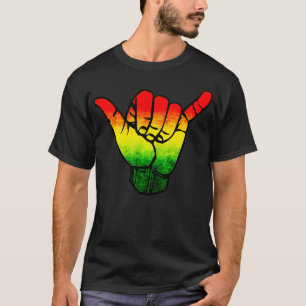T-shirt SYMBOLE jamaïcain Drapeau Rasta Hawaii Shaka SYMPA