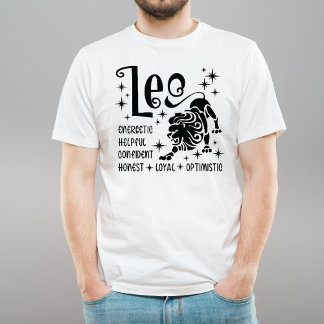 T-shirt Symbole Leo Zodiac Horoscope Personnalité Traits