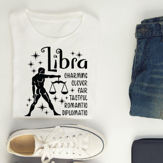 T-shirt Symbole Libra Zodiac Horoscope Personnalité Traits