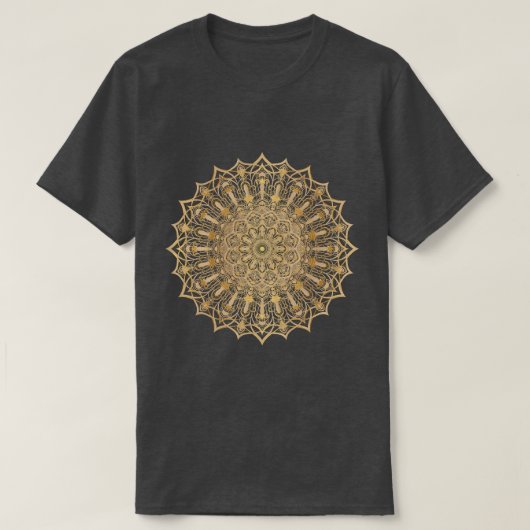 T-shirt Symbole Mandala d'or de luxe T-shirt. (Design devant)