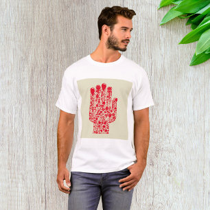 T-shirt Symbole médical rouge de la main de soins de santé