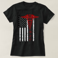 Symbole Médicale Drapeau Femme USA Noir Patriotiqu