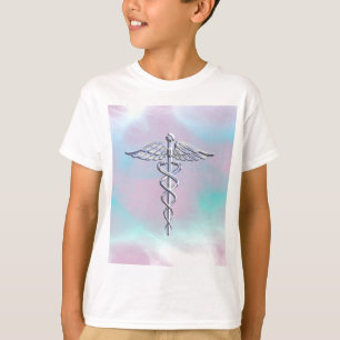 T-shirt Symbole Médicale Silver Caduceus Mother Pearl