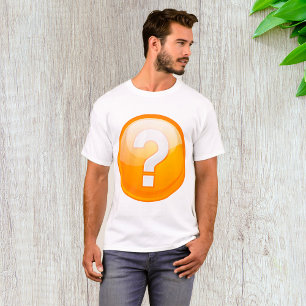 T-shirt Symbole Moderne Gras Point d'Interrogation Orange