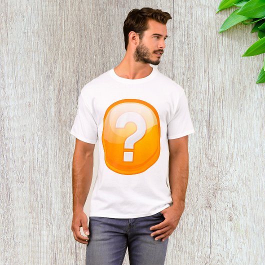 T-shirt Symbole Moderne Gras Point d'Interrogation Orange