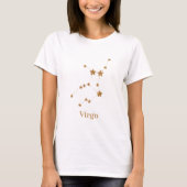 T-shirt Symbole moderne Zodiac Gold Virgo | Élément Terre (Devant)