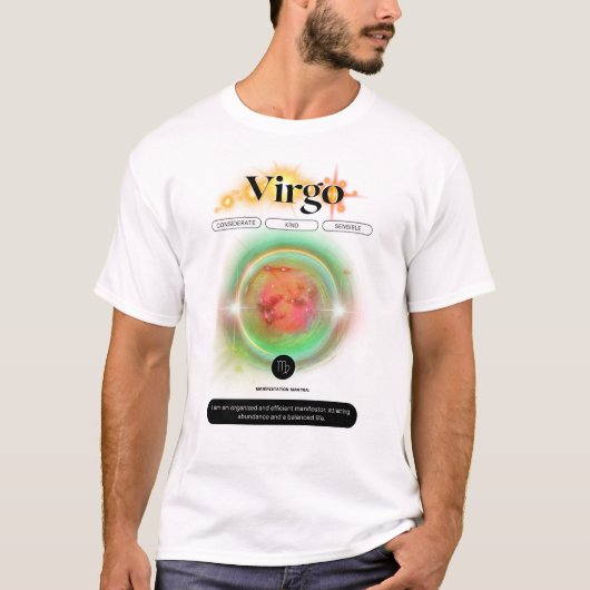 T-shirt Symbole moderne Zodiac Virgo Quote Élément Terre (Devant)