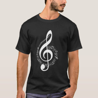 T-shirt Symbole musical White Treble Clef pour Mu
