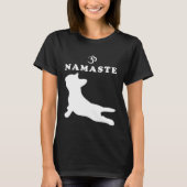 T-shirt Symbole Namaste Om Chien Français Yoga Pour Femmes (Devant)