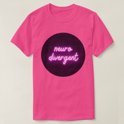 T-shirt SYMBOLE Neurodivergent rose néon (Design devant)