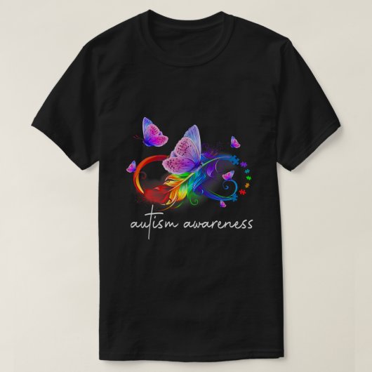 T-shirt Symbole neurodiversité Arc en ciel Infini Autisme (Design devant)