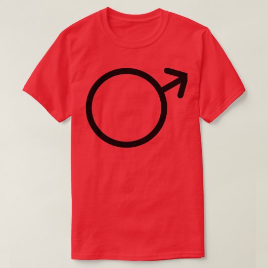 T-shirt Symbole noir de la planète Mars (Design devant)