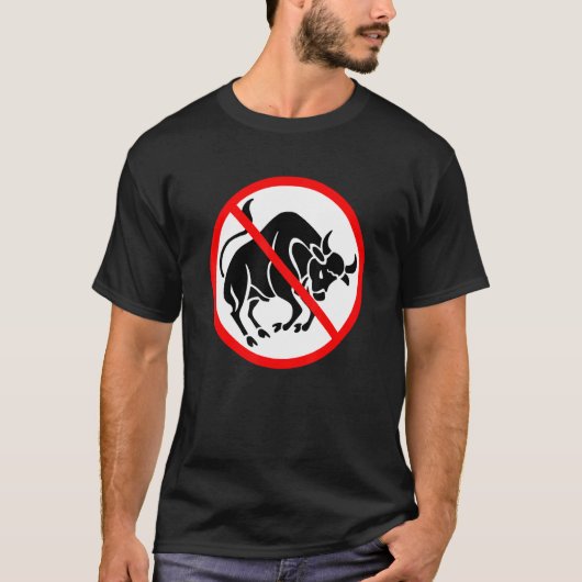 T-shirt Symbole non à Bull Interdit Sarcasme Humour Hips C (Devant)