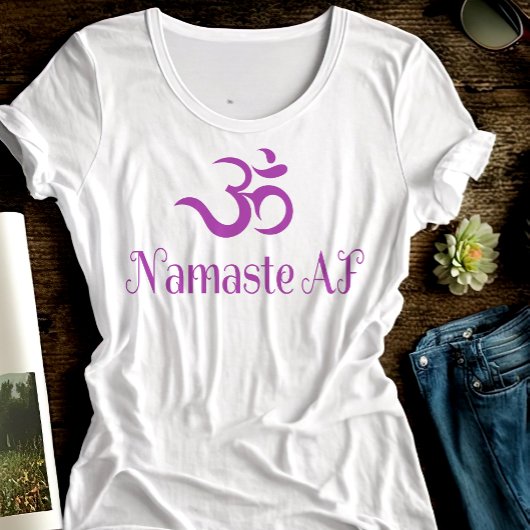 T-shirt Symbole OM violet amusant Namaste AF Cool Fun Yoga