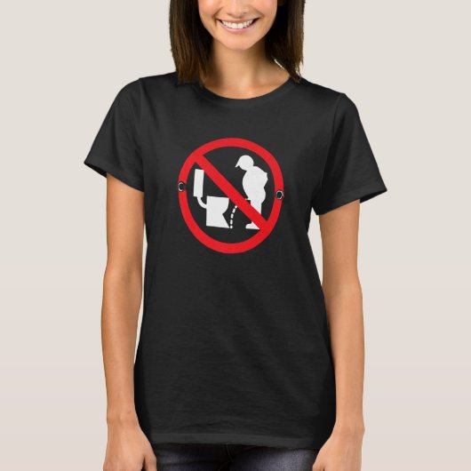 T-shirt Symbole Pee No Peeing Lazy Halloween (Devant)