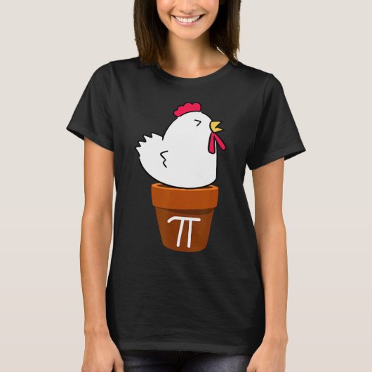 T-shirt Symbole Pi de Poulet Cute Pot Pie Funny Math Pun (Devant)