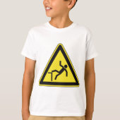 T-shirt Symbole piéton à cordon de prudence (Devant)