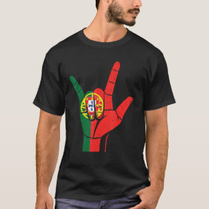 T-shirt Symbole portugais de la main fière drapeau du Port