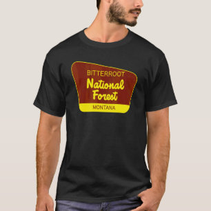 T-shirt Symbole rétro de Bitterroot Forêt nationale Montan