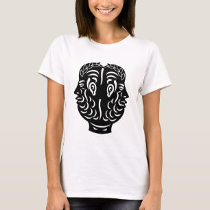 T-shirt Symbole romain à double tête Janus version noire
