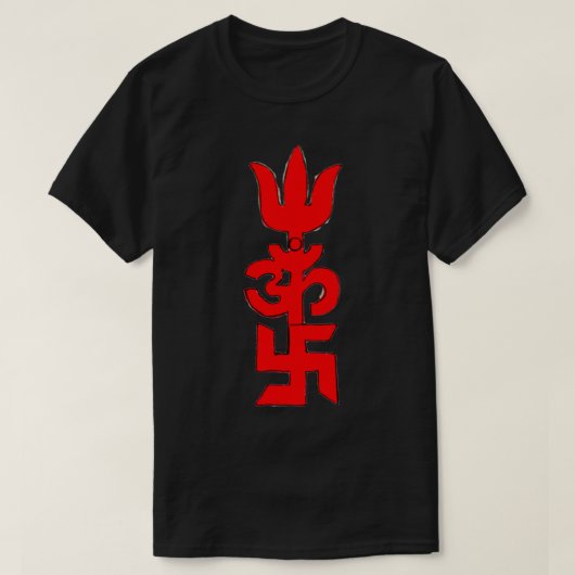 T-shirt Symbole rouge hindou brillant représentant Power P (Design devant)