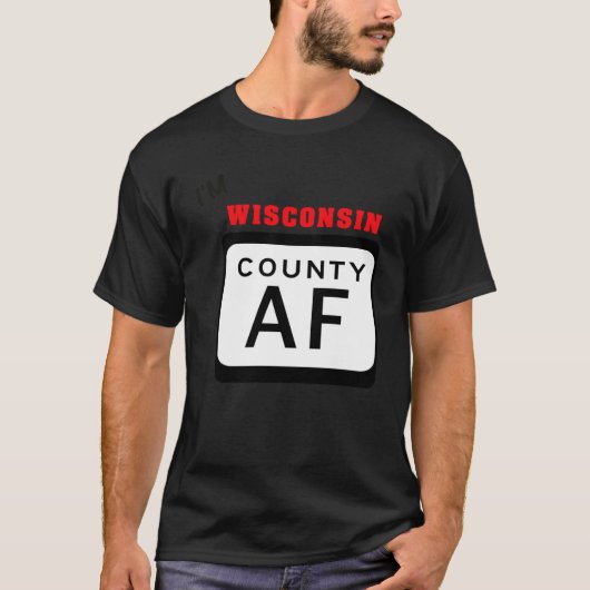 T-shirt SYMBOLE ROUTIER DU COMTÉ DU Wisconsin AF (Devant)