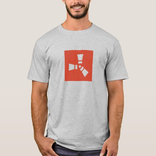 T-shirt Symbole RUST clair sur fond rouge (Devant)