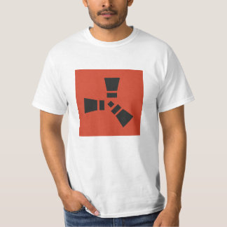 T-shirt Symbole RUST noir sur rouge