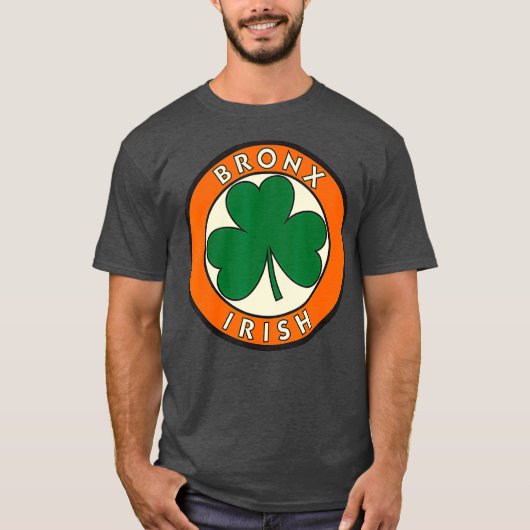 T-shirt Symbole Shamrock irlandais Bronx New York (Devant)