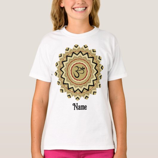 T-shirt Symbole spirituel Mandala Yoga Om Symbole Rétro Cu (Devant)