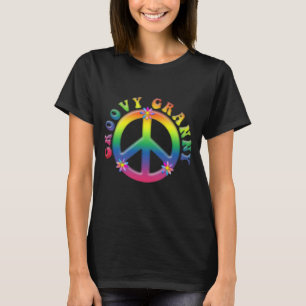 T-shirt Symbole super GRANNY Tie Dye Peace avec Fleurs