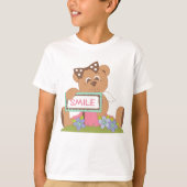 T-shirt Symbole Teddy Bear with Bow Holding Smile (Devant)