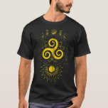 T-shirt Symbole Triskele Lune et Zip géométrique Sun Manda<br><div class="desc">Symbole Triskele Lune et Sweat - shirt à capuche de zip de géométrie Sun Mandala</div>