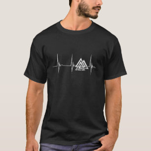 T-shirt Symbole Valknut Odin Battement de cœur Ekg Pouls N