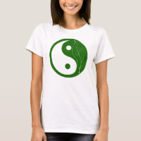 Symbole vert de Yin Yang de feuille