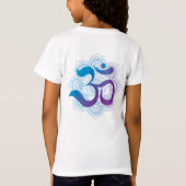 T-Shirt Symbole violet et bleu Om Mandala Flower Kids (Dos)