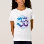 T-Shirt Symbole violet et bleu Om Mandala Flower Kids (Devant)