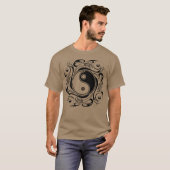 T-shirt Symbole Yin et Yang Style tatouage noir et blanc (Devant entier)