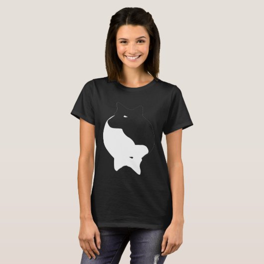 T-shirt SYMBOLE YIN Yang Australian CHIEN CHIEN CHIEN CHIE (Devant entier)