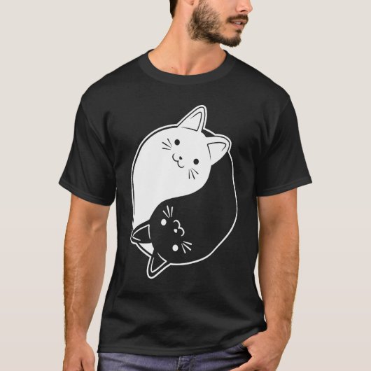 T-shirt SYMBOLE YIN Yang CHAT CHAT (Devant)