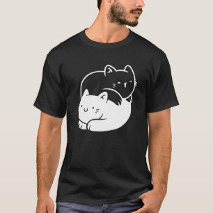 T-shirt Symbole Yin Yang de chaton Chat mignon Yoga Bouddh