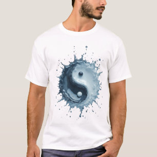 T-shirt Symbole Yin Yang de projection d'eau dynamique