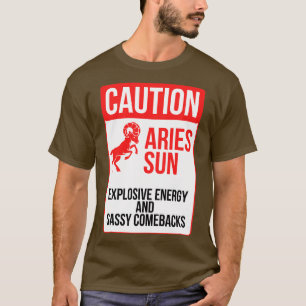 T-shirt Symbole Zodiac de Funny Aries Attention Aries Sun