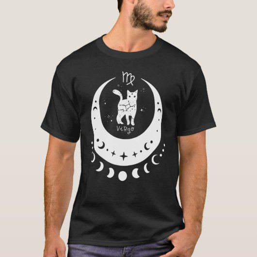 T-shirt SYMBOLE Zodiac Virgo Horoscope Astrologie Cat Cres (Devant)
