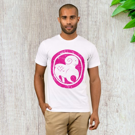 T-shirt SYMBOLE Zodiaque Aries Grunge Ram Rose Astrologie