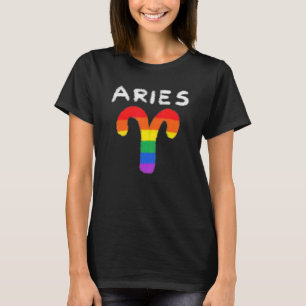 T-shirt SYMBOLE Zodiaque Aries Lgbt Pride Lesbienne Rainbo