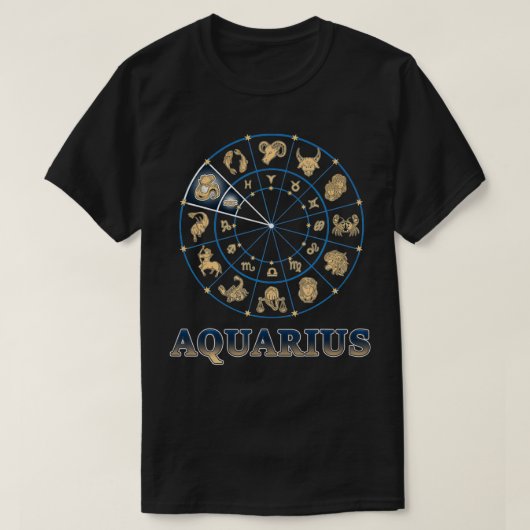 T-shirt SYMBOLE Zodiaque Ascendant Horoscope Aquarius (Design devant)