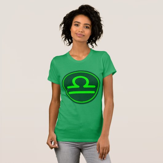 T-shirt SYMBOLE Zodiaque DE LA Libra Mélange Vert (Devant entier)